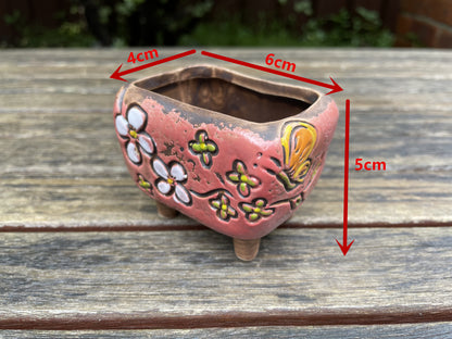 Mini Pots Pink With Floral