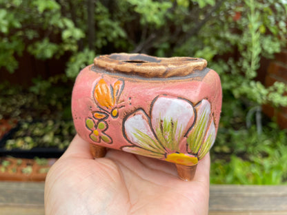 Mini Pots Pink With Floral