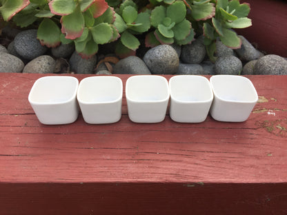 20x 5cm Square White Ceramic Succulent Plant Pots