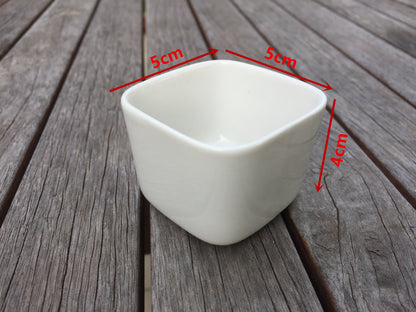 20x 5cm Square White Ceramic Succulent Plant Pots