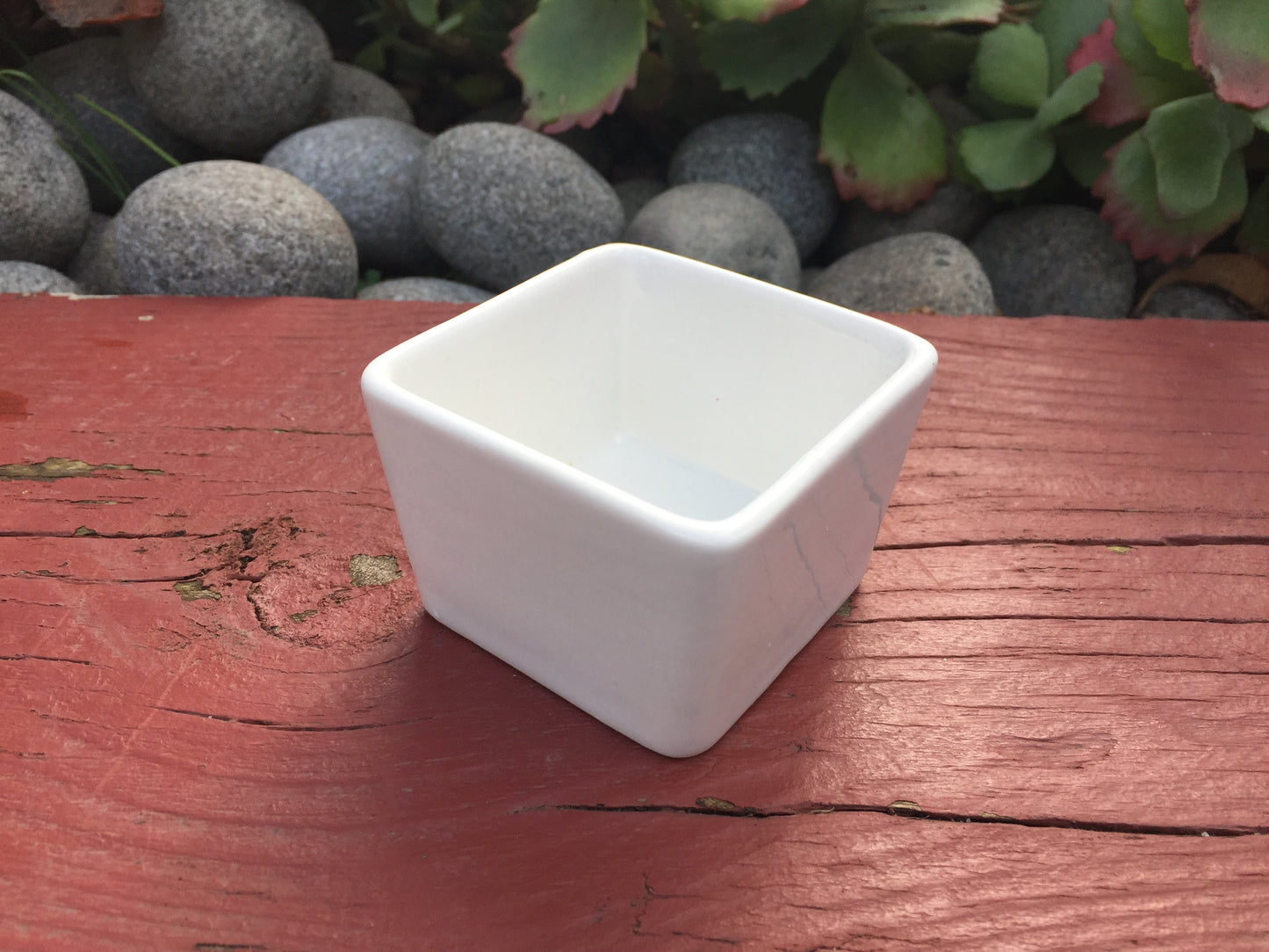 6x Square Pots Small Cube White Ceramic Glazed Plant Pots Succulent Home Office Decor 6.5cm