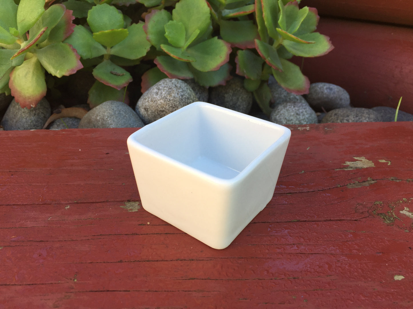 6x Square Pots Small Cube White Ceramic Glazed Plant Pots Succulent Home Office Decor 6.5cm