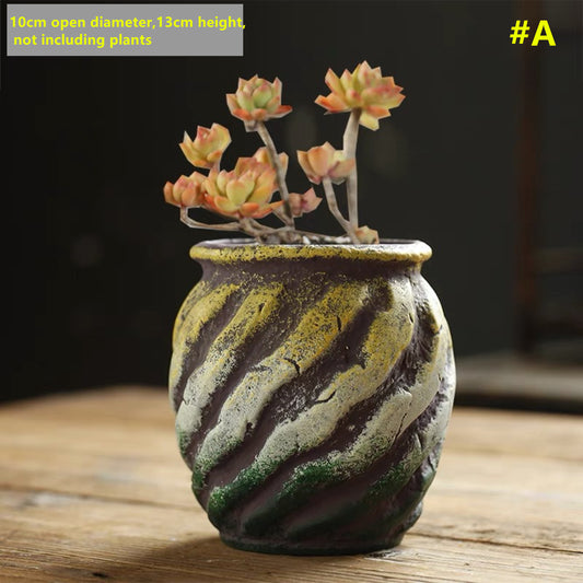 Vintage-Inspired Clay Pottery Pots - Creative and Breathable Succulent & Cactus Planters