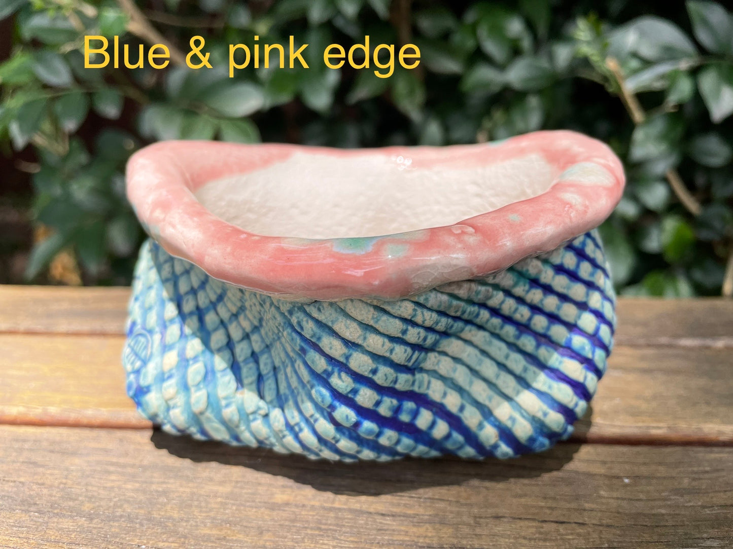 Handmade pot succulent planter pastel light colour draining hole at bottom Home office table decoration gift ideas